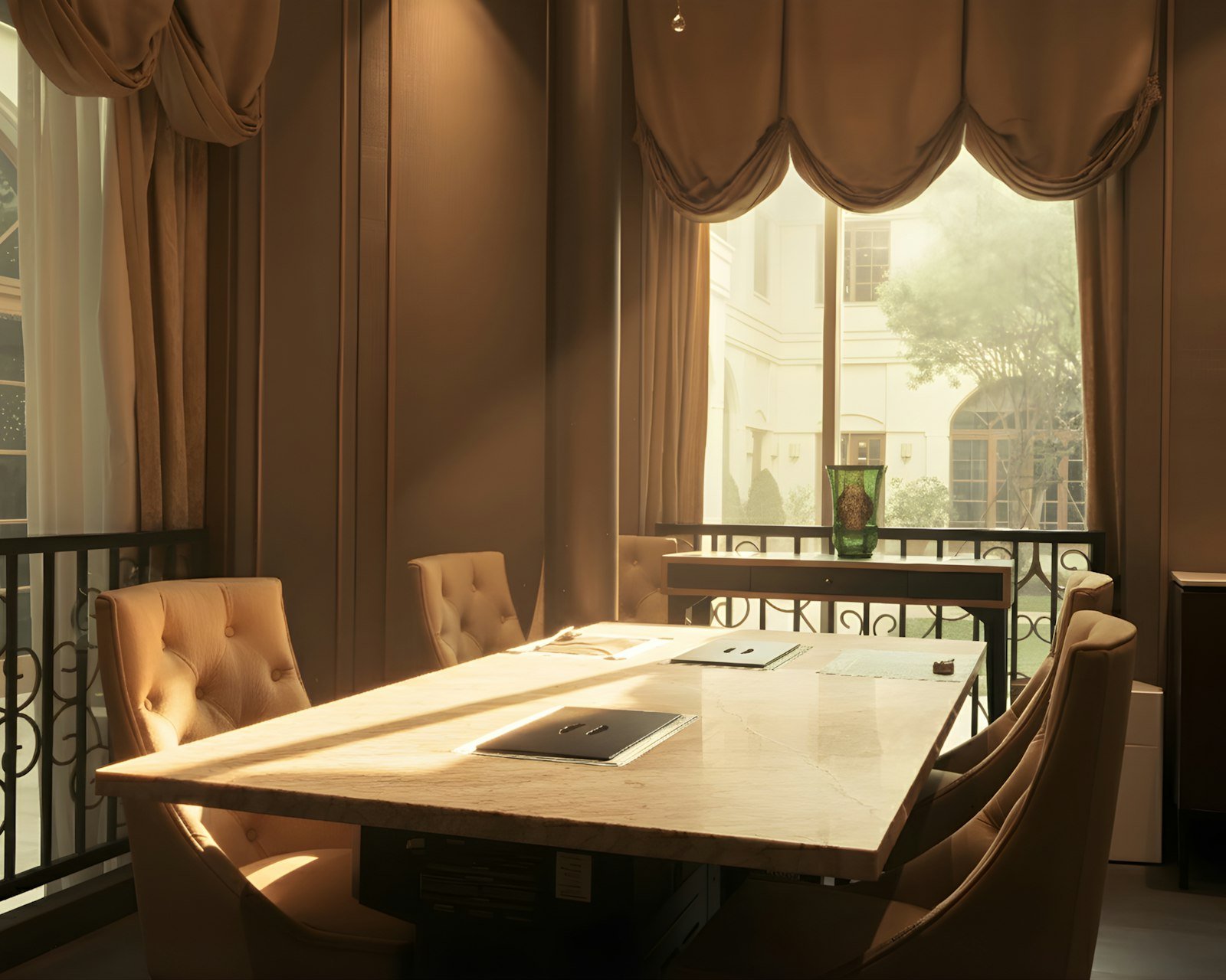 An elegant room with a long table and chairs, a seat at the table for every partner